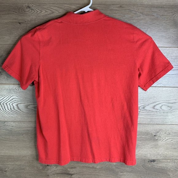 George Polo Golf Shirt Mens Size Large Red 100% Cotton Collar 3 Button Pullover - Picture 6 of 7